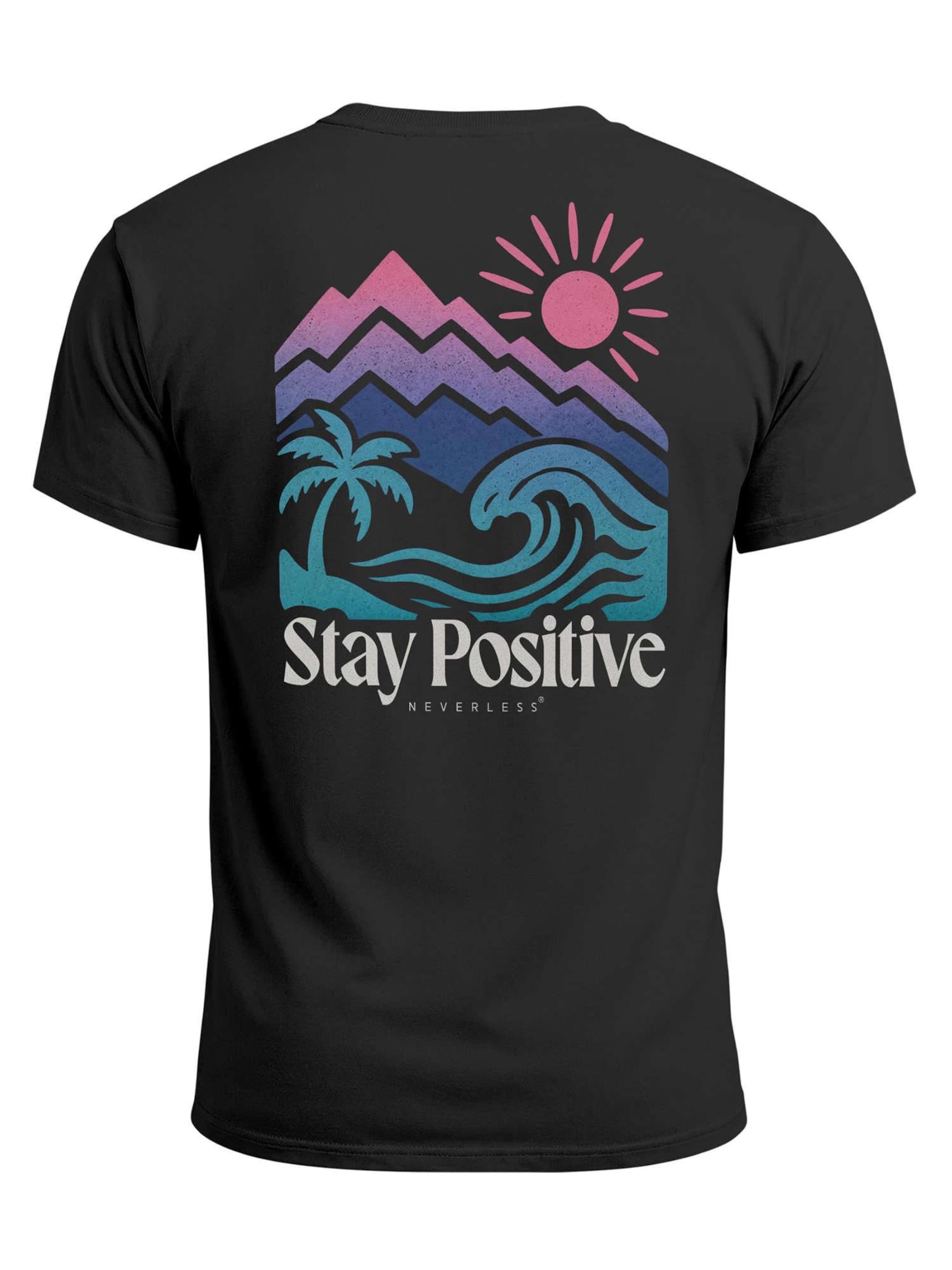 Neverless Shirt 'Mountain Sun' in Black: front
