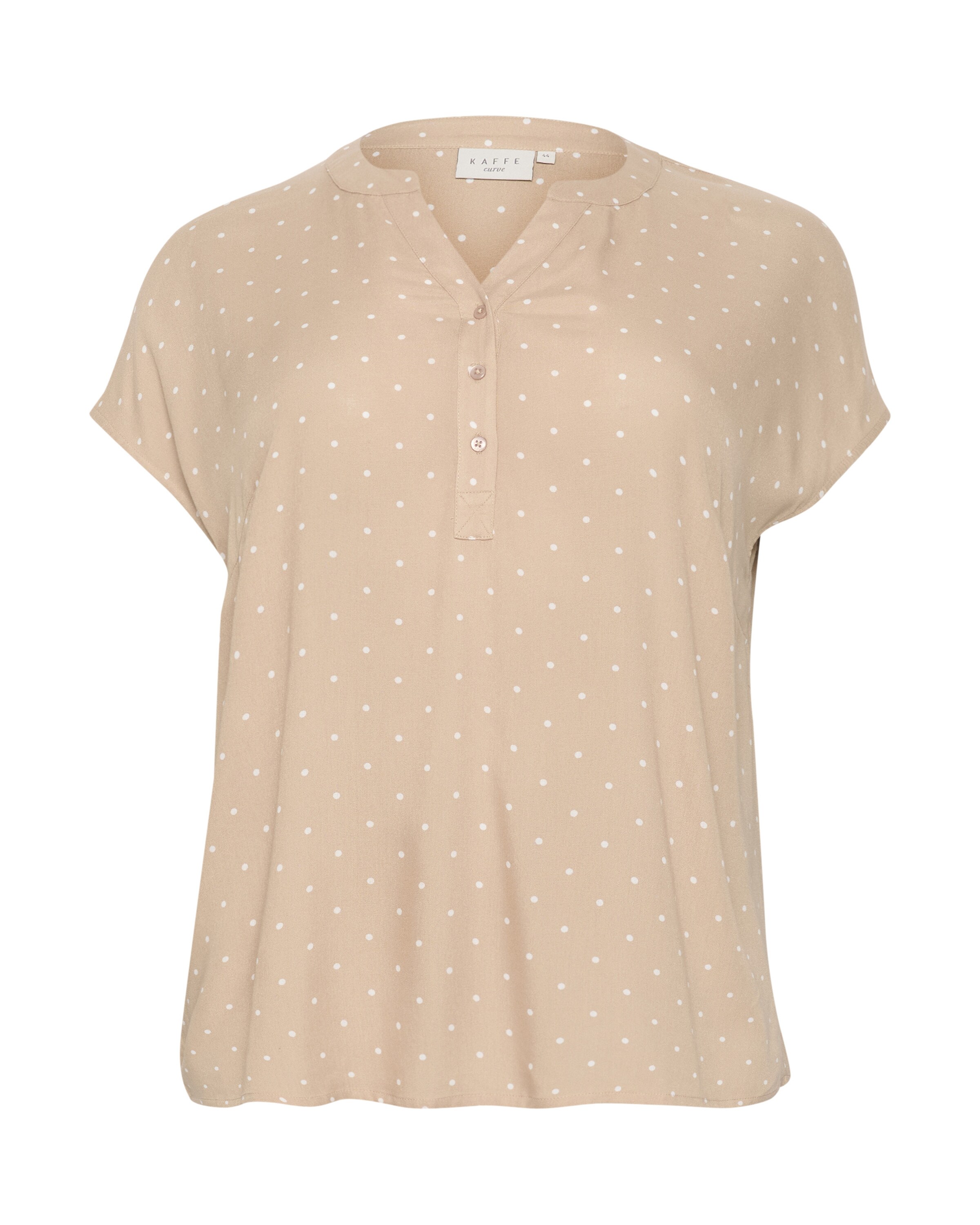 KAFFE CURVE Blúzka 'KC Sida' - Béžová: predná strana