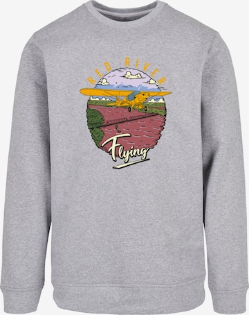 F4NT4STIC Sweatshirt 'Red River Flying' in Grey: front