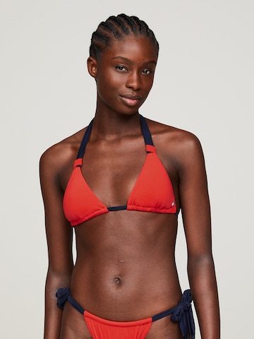 Tommy Jeans Triangle Bikini Top in Red: front