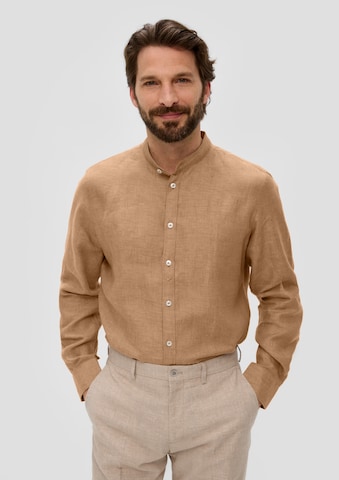 s.Oliver BLACK LABEL Regular fit Overhemd in Bruin: voorkant