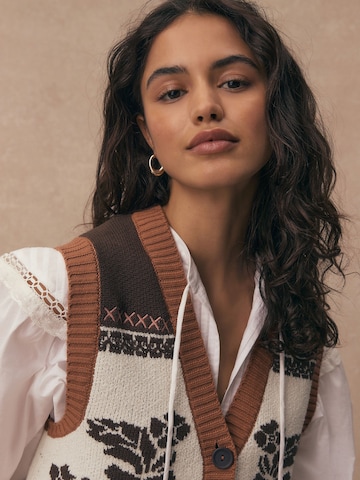Next Kötött mellény - barna