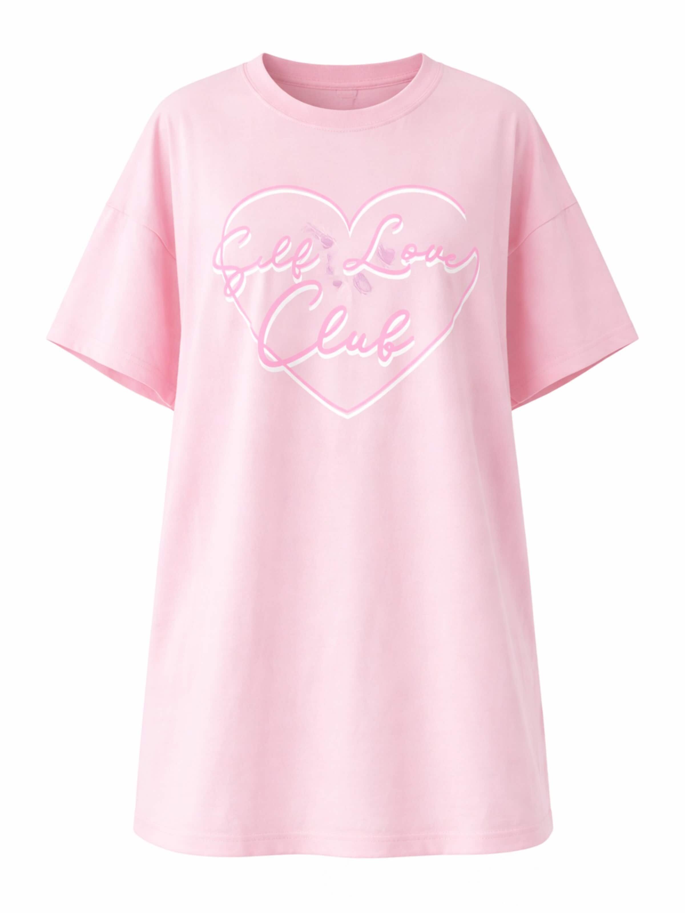 Abito extra large 'Leafletic Women’s Oversize T-Shirt' di LEAFLETIC in rosa: frontale
