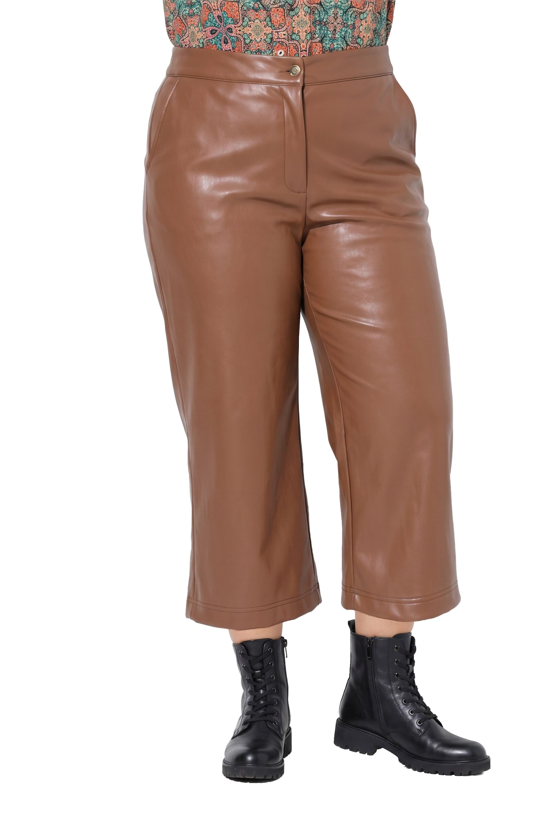 Ulla Popken Wide leg Trousers in Bronze