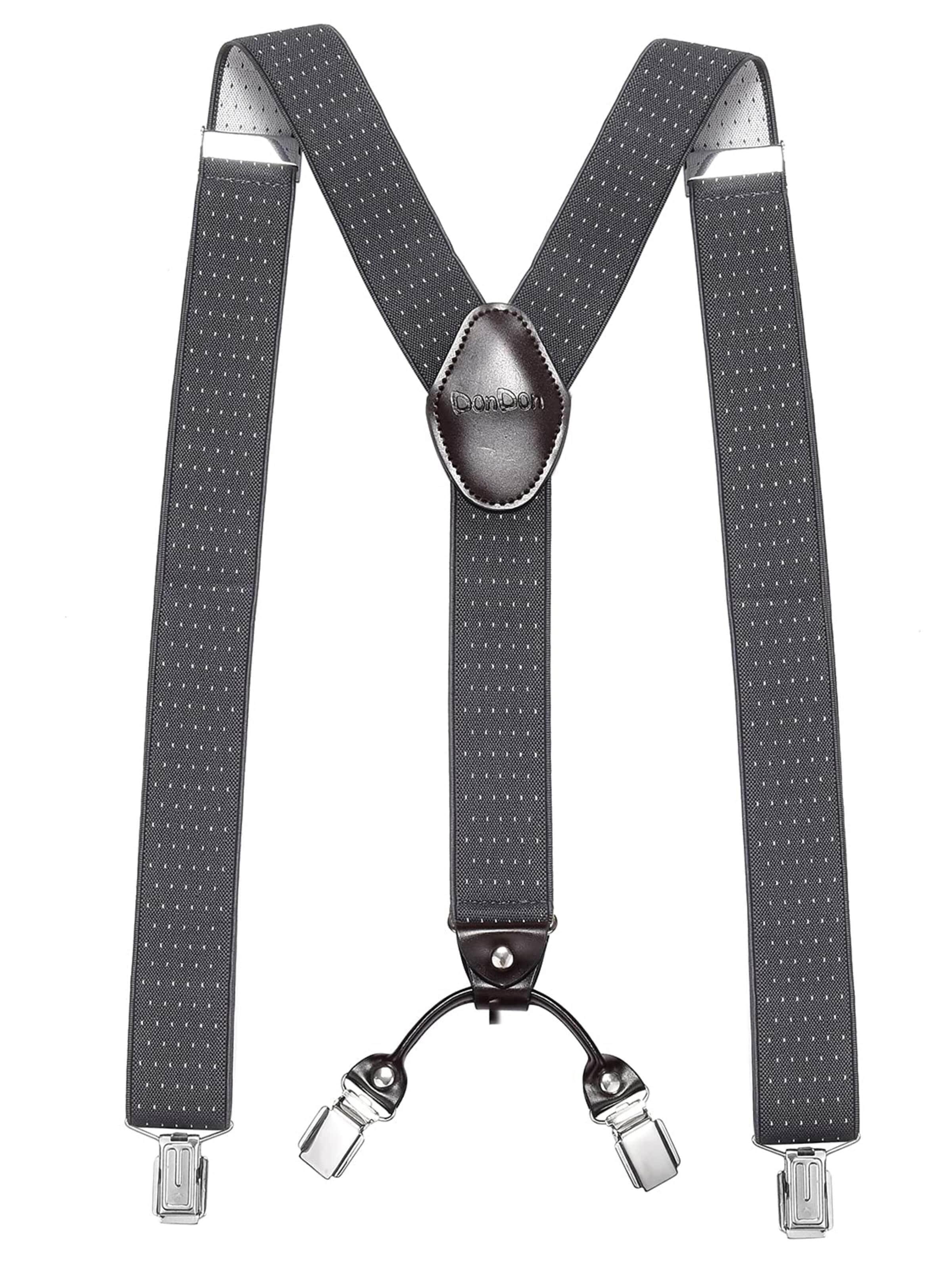 DonDon Suspenders in Grey: front