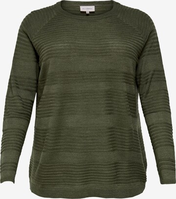 ONLY Carmakoma Sweater 'Airplain' in Green: front