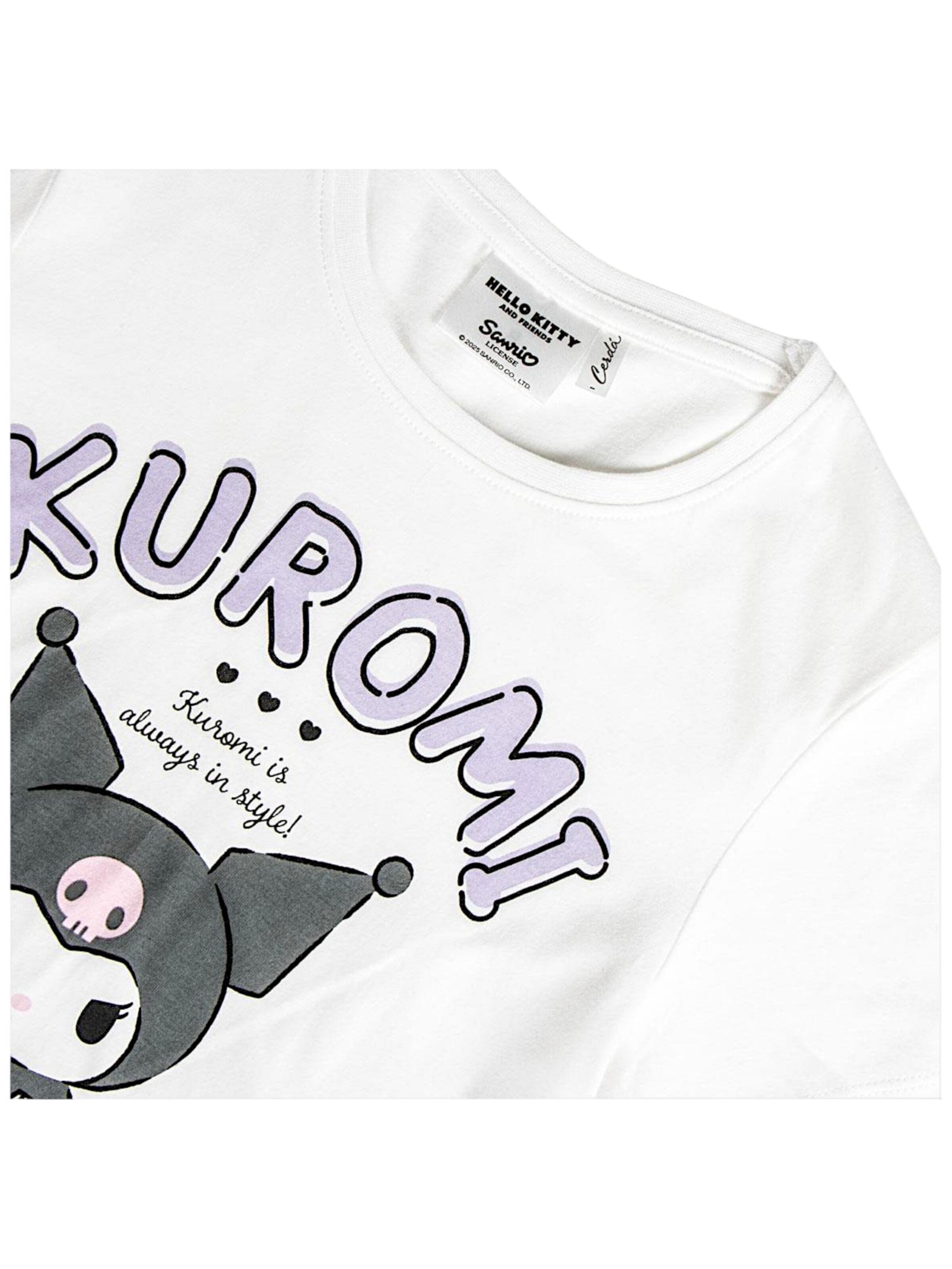 HELLO KITTY Shirt 'Hello Kitty - Kuromi' in White