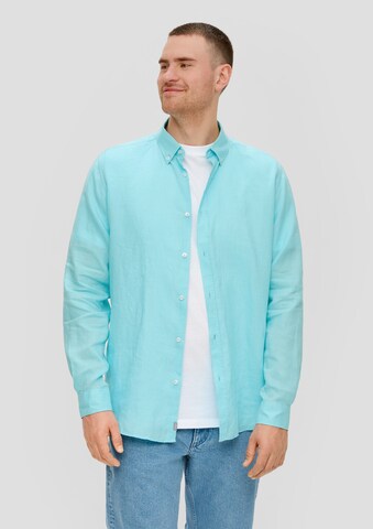 s.Oliver Men Big Sizes Regular fit Button Up Shirt in Blue: front
