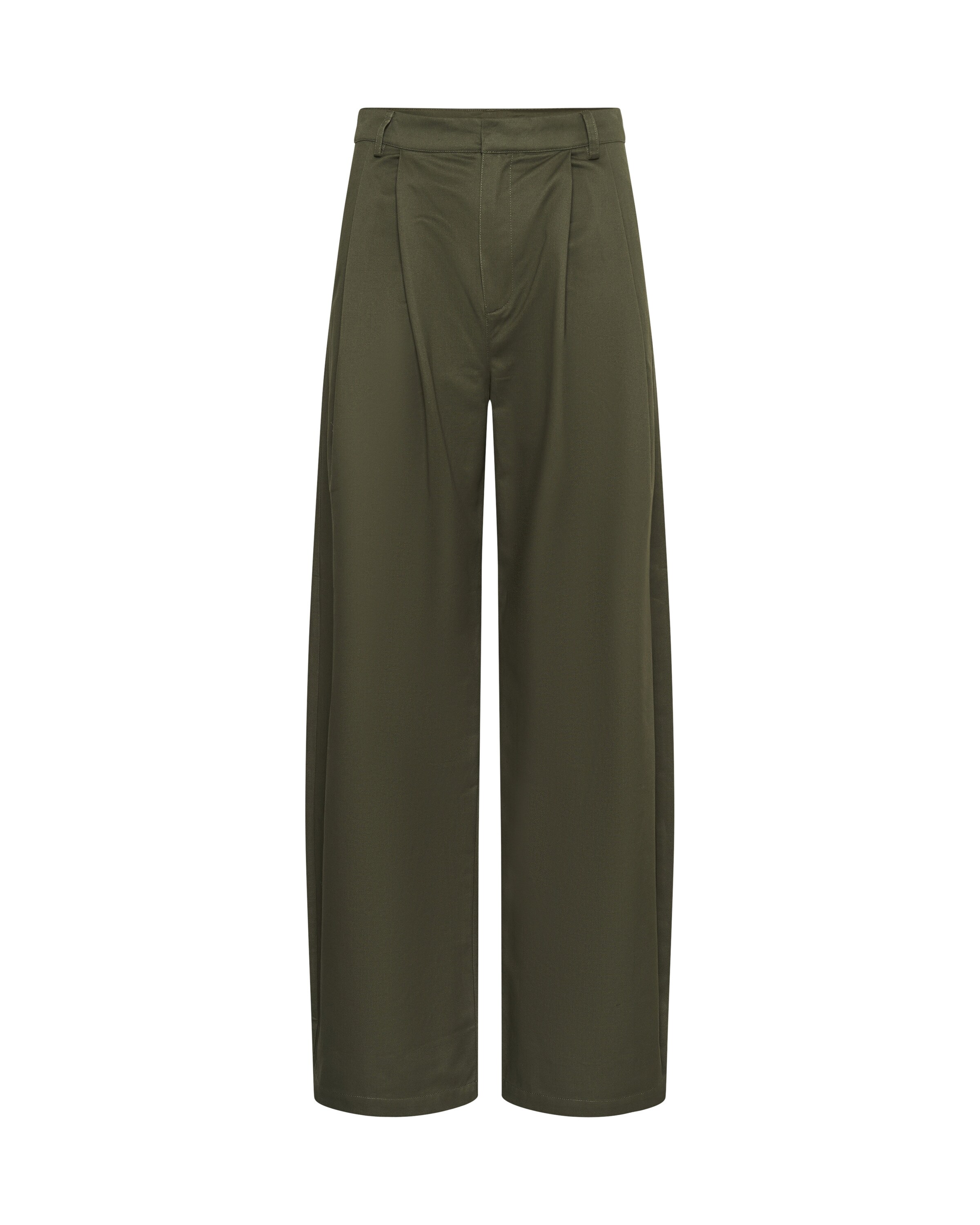 My Essential Wardrobe - Loosefit Calças com pregas 'Gisva' em verde: frente
