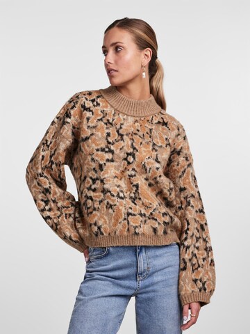 PIECES Sweater 'JOELLA' in Brown: front