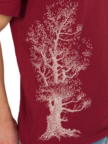 Life-Tree Tričko 'Organic Fairwear Pine Tree' – červená