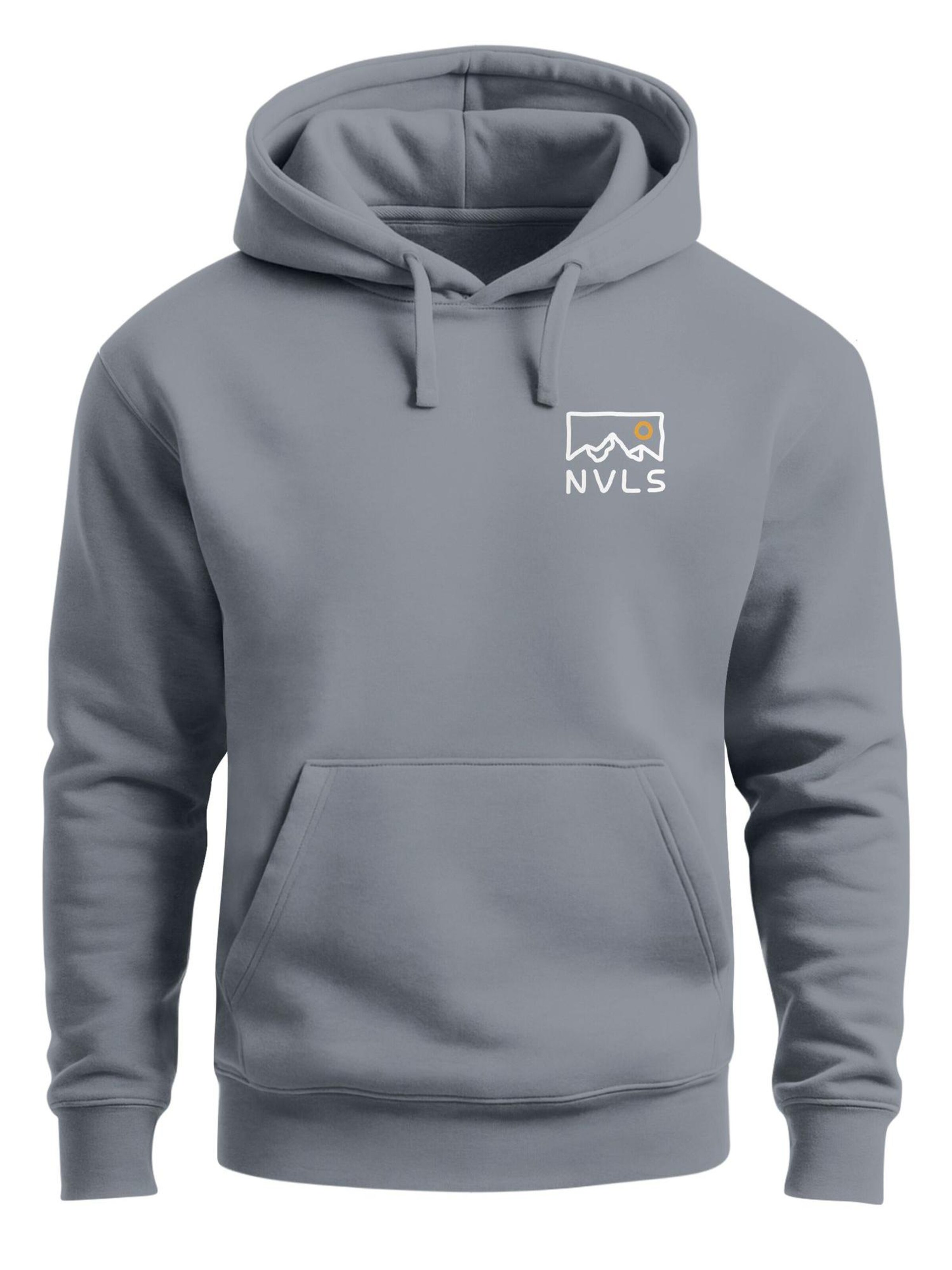 Neverless Sweatshirt 'Mountain Badge' in Grey: front