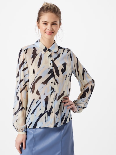 InWear Bluza 'Florizza' | bež / svetlo modra / črna barva, Prikaz modela