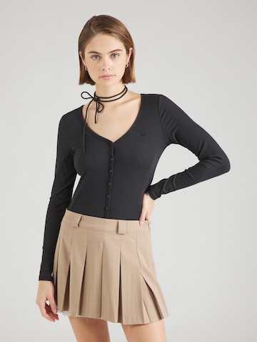 HOLLISTER Knit cardigan in Black: front