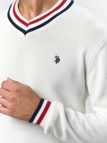 U.S. POLO ASSN. Pullover ' Edmond ' in Weiß