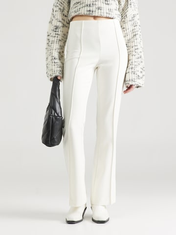 ONLY Flared Pleat-Front Pants 'ASTRID' in White: front