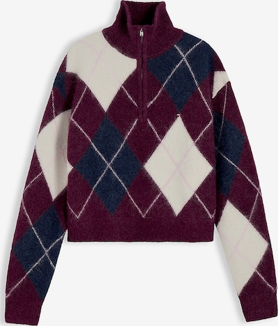Tommy Jeans Neulepaita koossa XS värissä marine / viininpunainen / offwhite, Tuotenäkymä