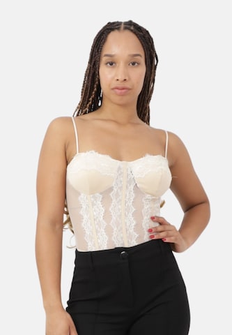 Body lingerie Elara en beige : devant