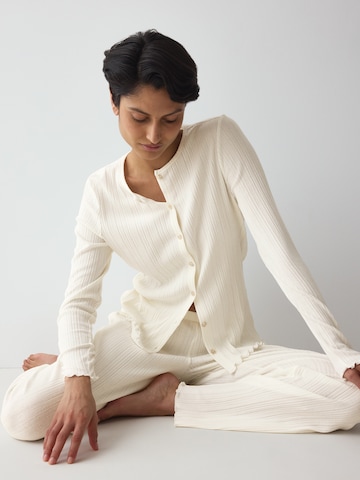 TRIUMPH Knit cardigan ' Red Label Versatile Rib ' in White