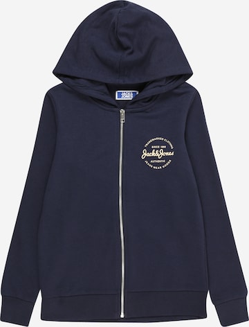 Jack & Jones Junior Zip-Up Hoodie 'FOREST' in Blue: front