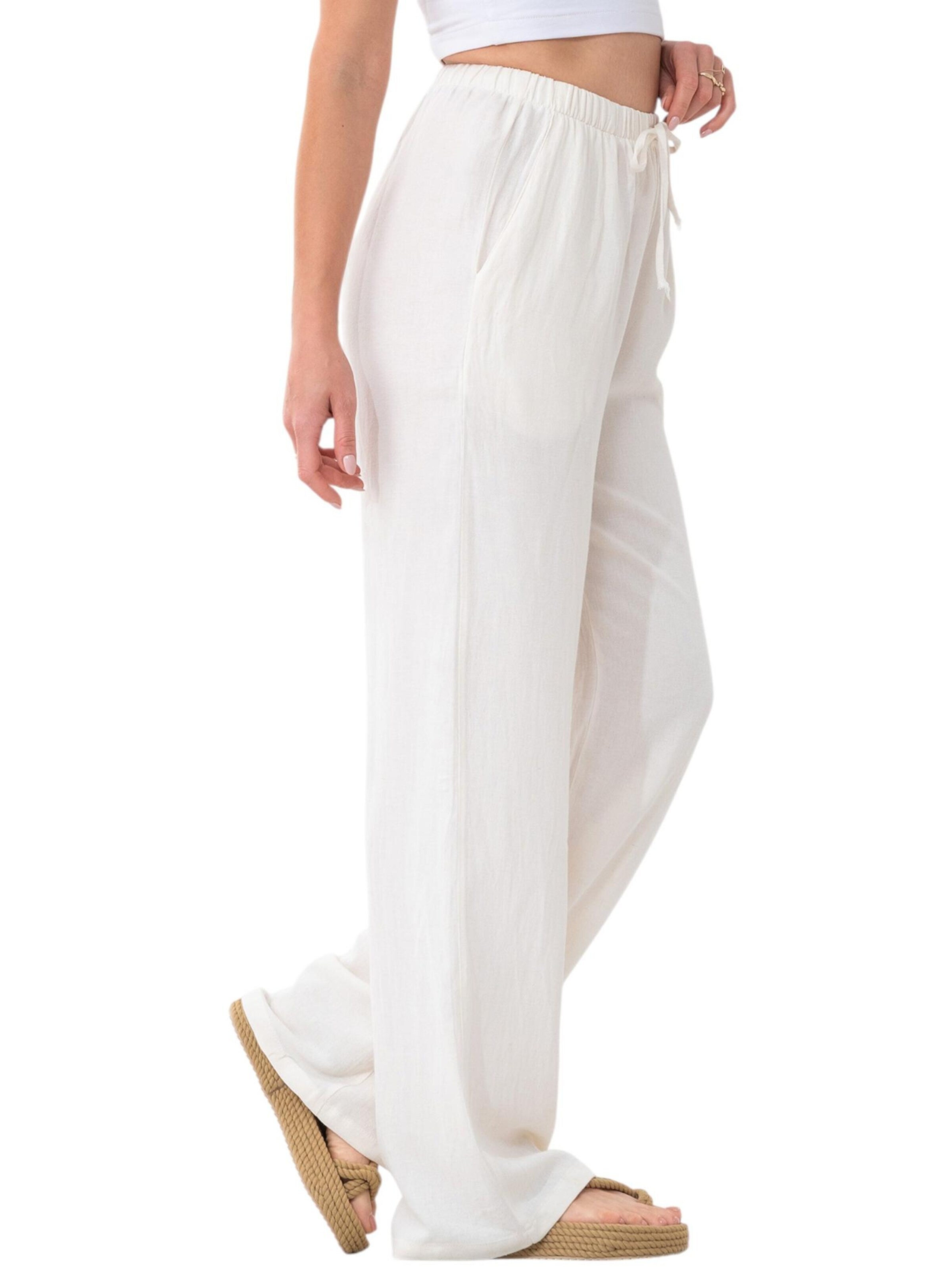 WENOR Wide Leg Hose 'SAIRA'‌ in Weiß