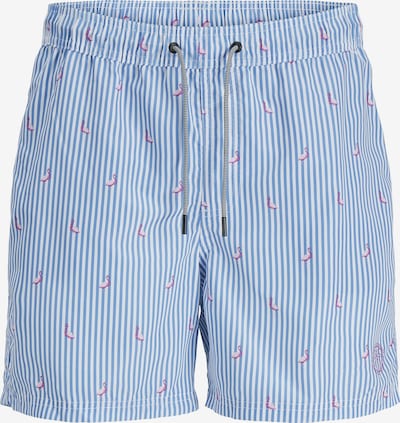 JACK & JONES Uimashortsit 'JPSTFiji' koossa XS värissä taivaansininen / orkkidea / pastellinvioletti / valkoinen, Tuotenäkymä