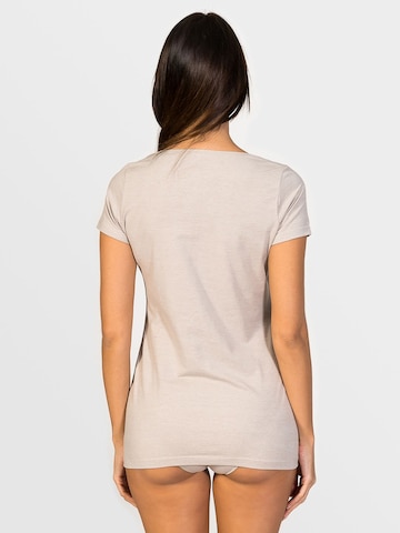 zd ZERO DEFECTS Undershirt 'Hera Short-sleeve top soy fiber' in Beige