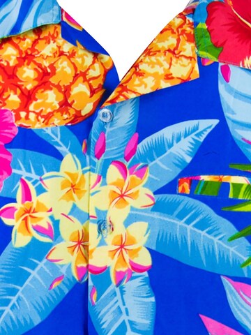 King Kameha Shirt 'Pineapple' in Blau