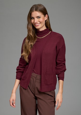LAURA SCOTT Knit Cardigan in Red: front
