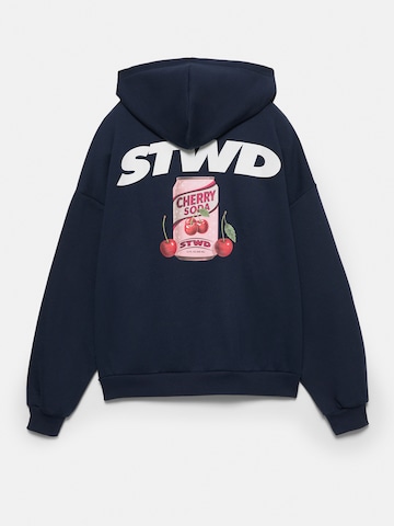 Pull&Bear Mikina 'STWD LATA CHERRIES' - Modrá