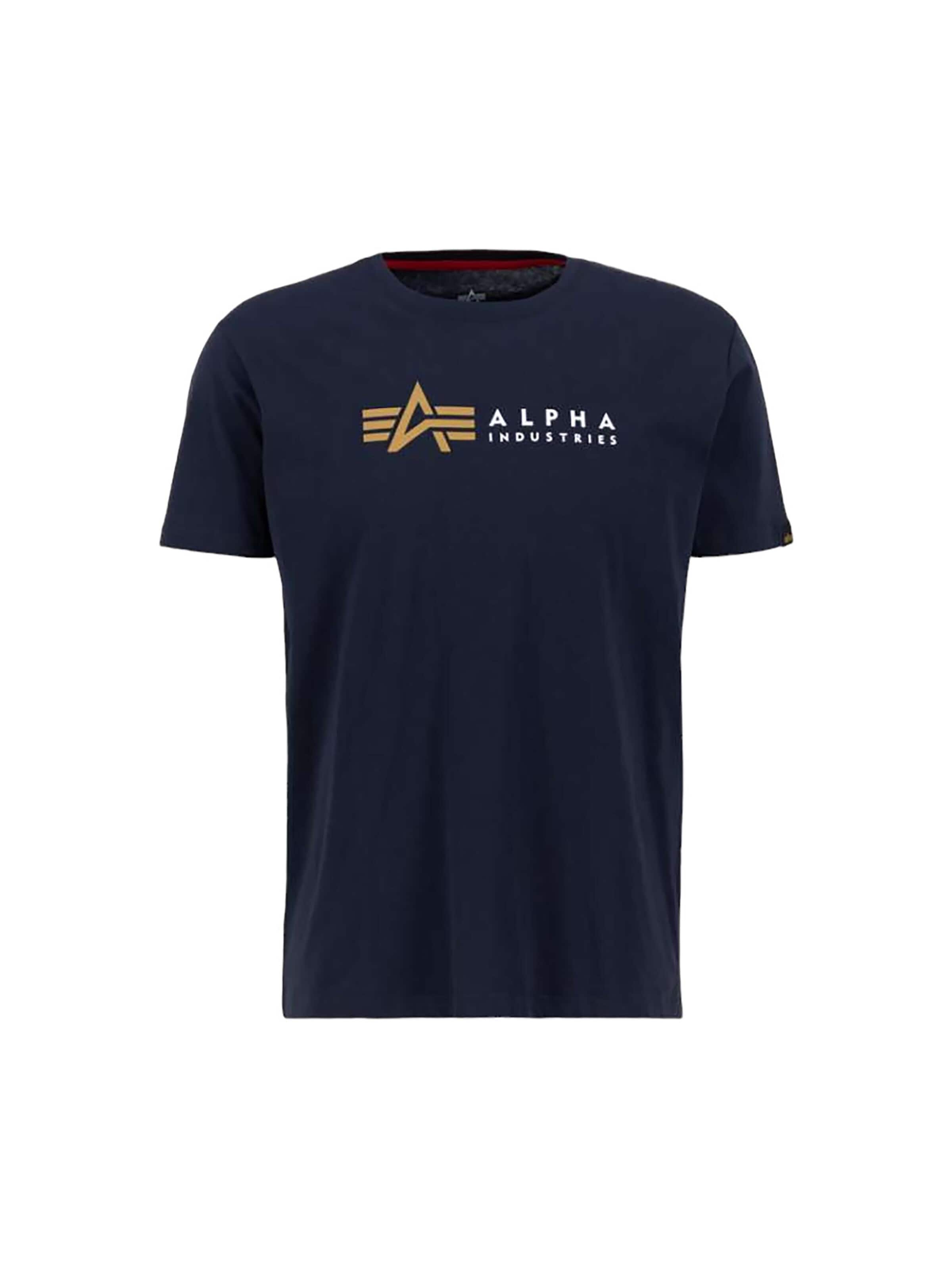 ALPHA INDUSTRIES Shirt 'Alpha Label'‌ in Blau: Vorderseite