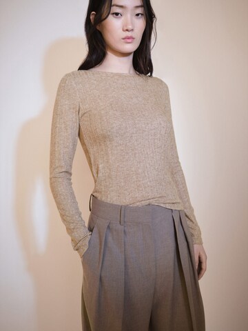 MANGO Pullover 'POINTE' in Braun: Vorderseite