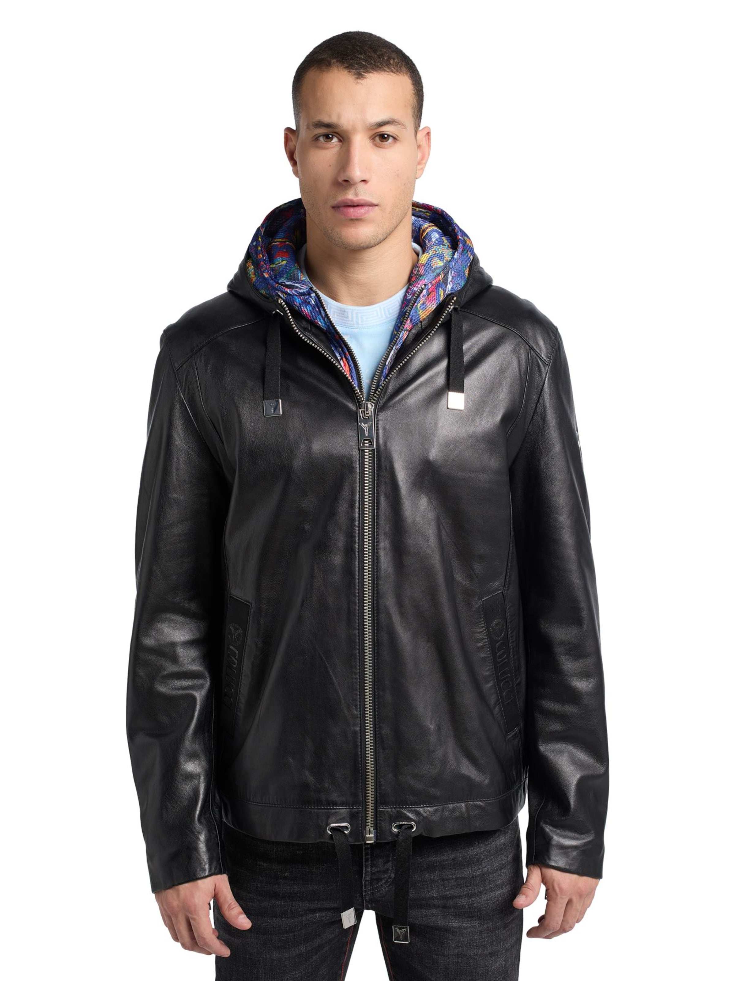 Carlo Colucci Übergangsjacke 'DeMattia' in Schwarz: Vorderseite