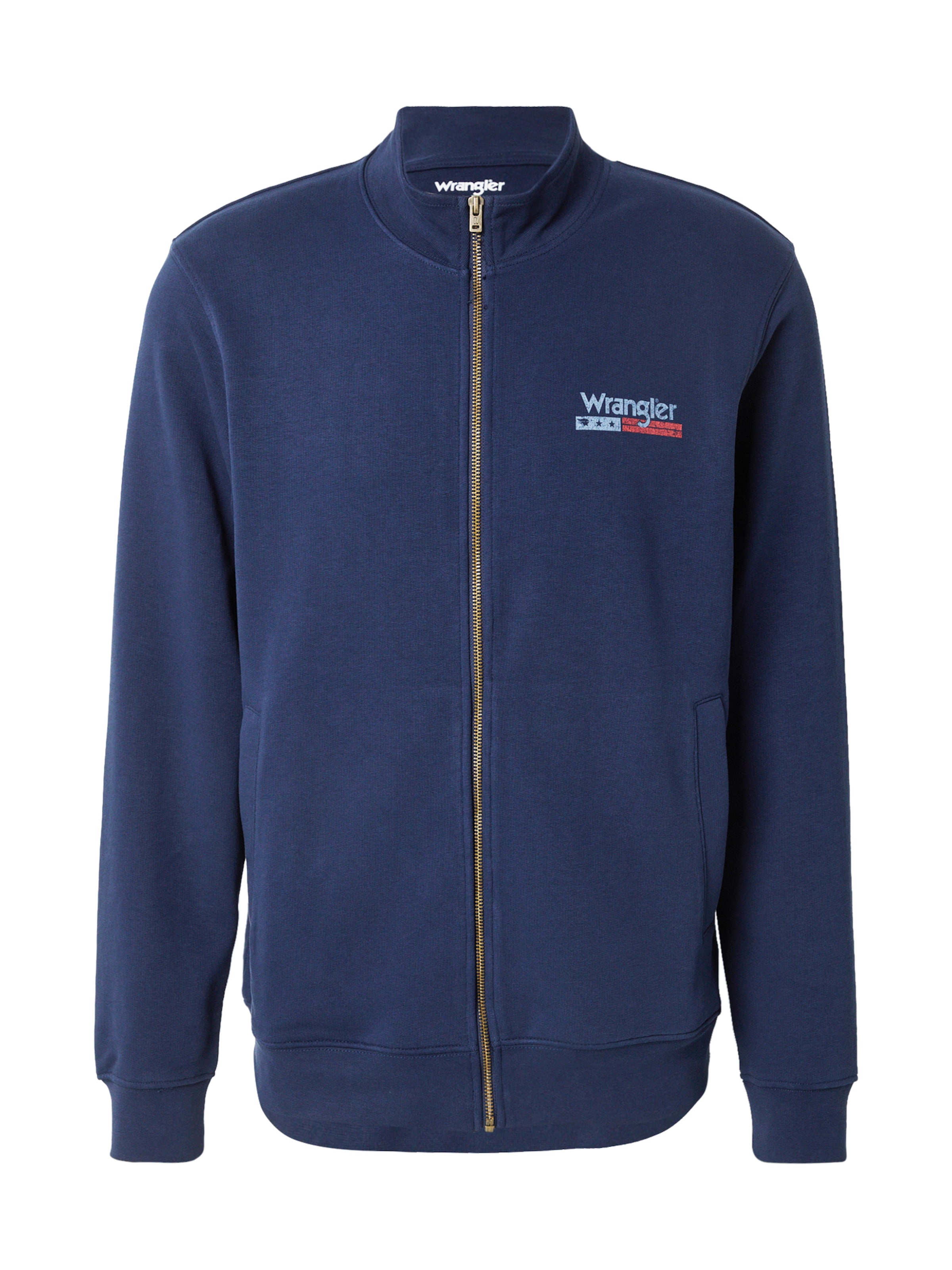 WRANGLER Sweatjacke 'FUNNEL' in Blau: Vorderseite