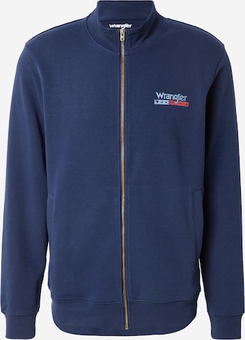 WRANGLER Sweatjacke 'FUNNEL' in Blau: Vorderseite