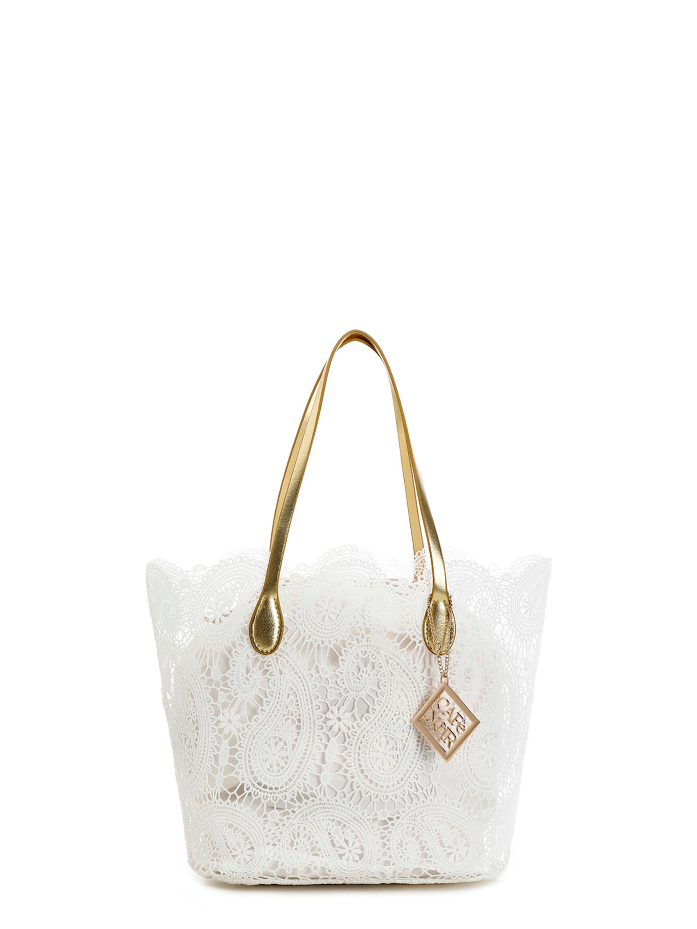 Borsa a sacco di CAFè NOIR in bianco: frontale