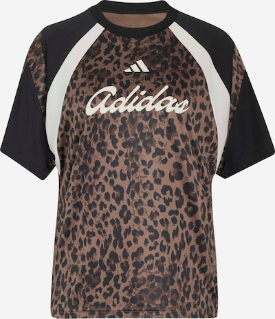 XS dydžio Sportiniai marškinėliai 'HOUSE OF TIRO' iš ADIDAS SPORTSWEAR, spalva – ruda / juoda / balta, Prekių apžvalga