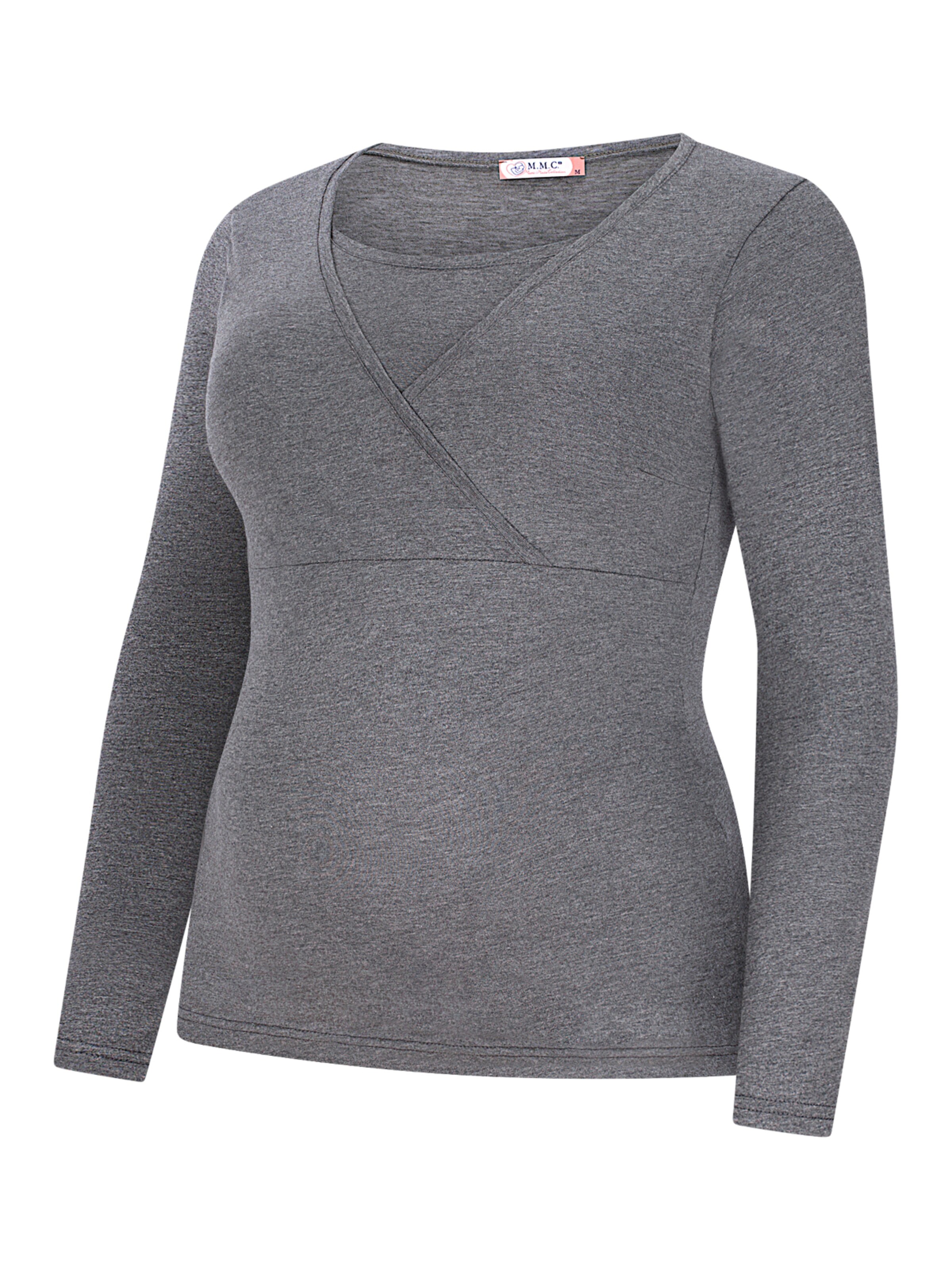M.M.C. Shirt 'Stillshirt Langarm' in Grey