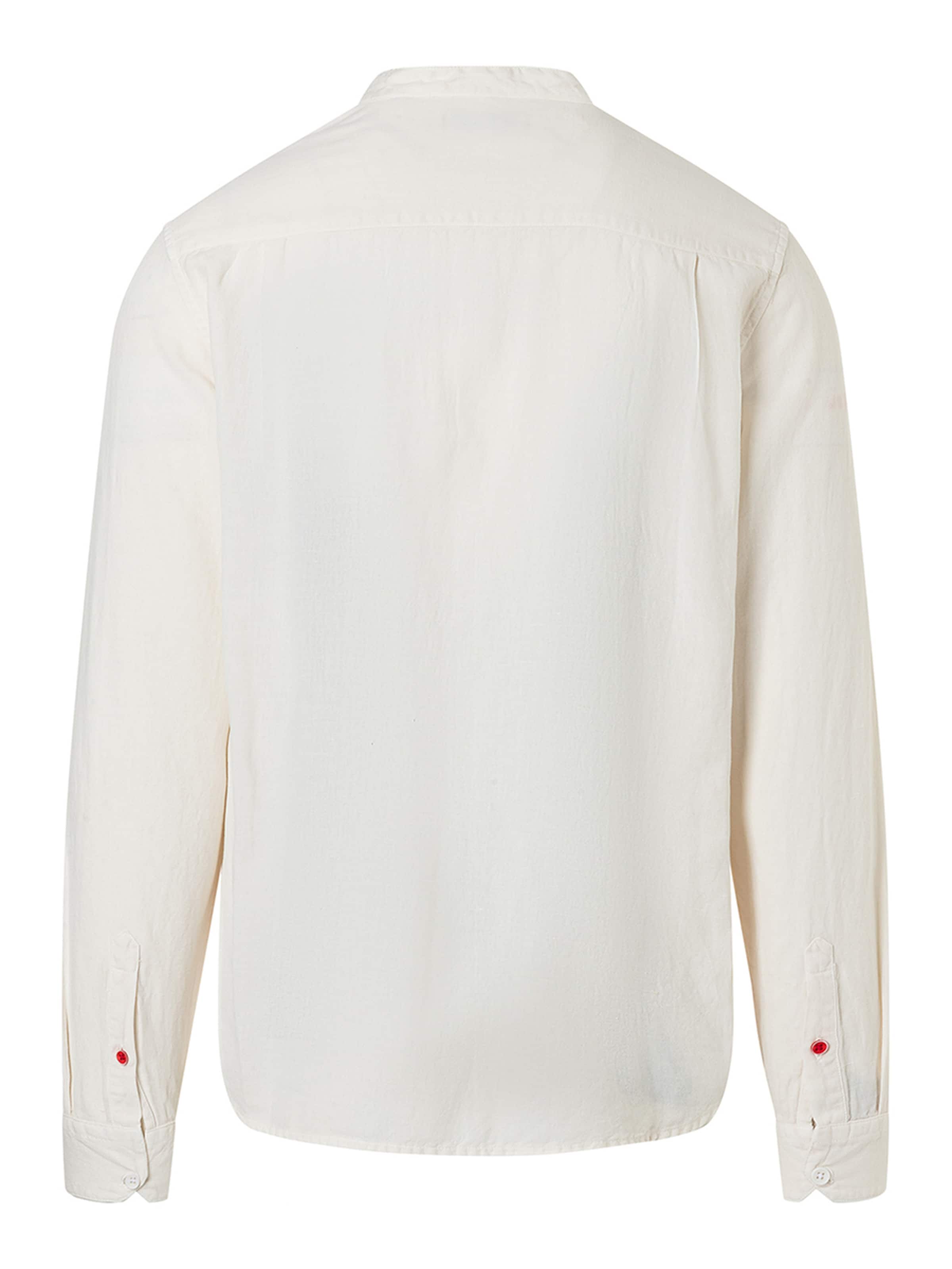 TIMEZONE Shirt 'Stand-up-collar' in White