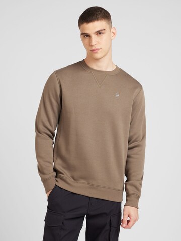 G-STAR Sweatshirt 'Premium Core' in Beige: voorkant