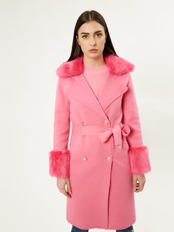 Palton de primăvară-toamnă de la Influencer pe roz: față