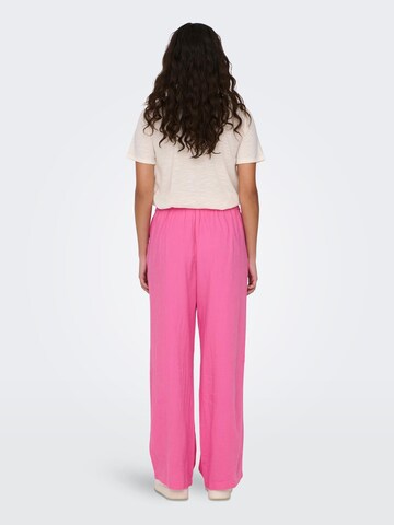 JDY Wide leg Pleat-front trousers 'Say' in Pink