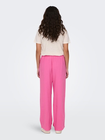 JDY Wide leg Pleat-Front Pants 'Say' in Pink