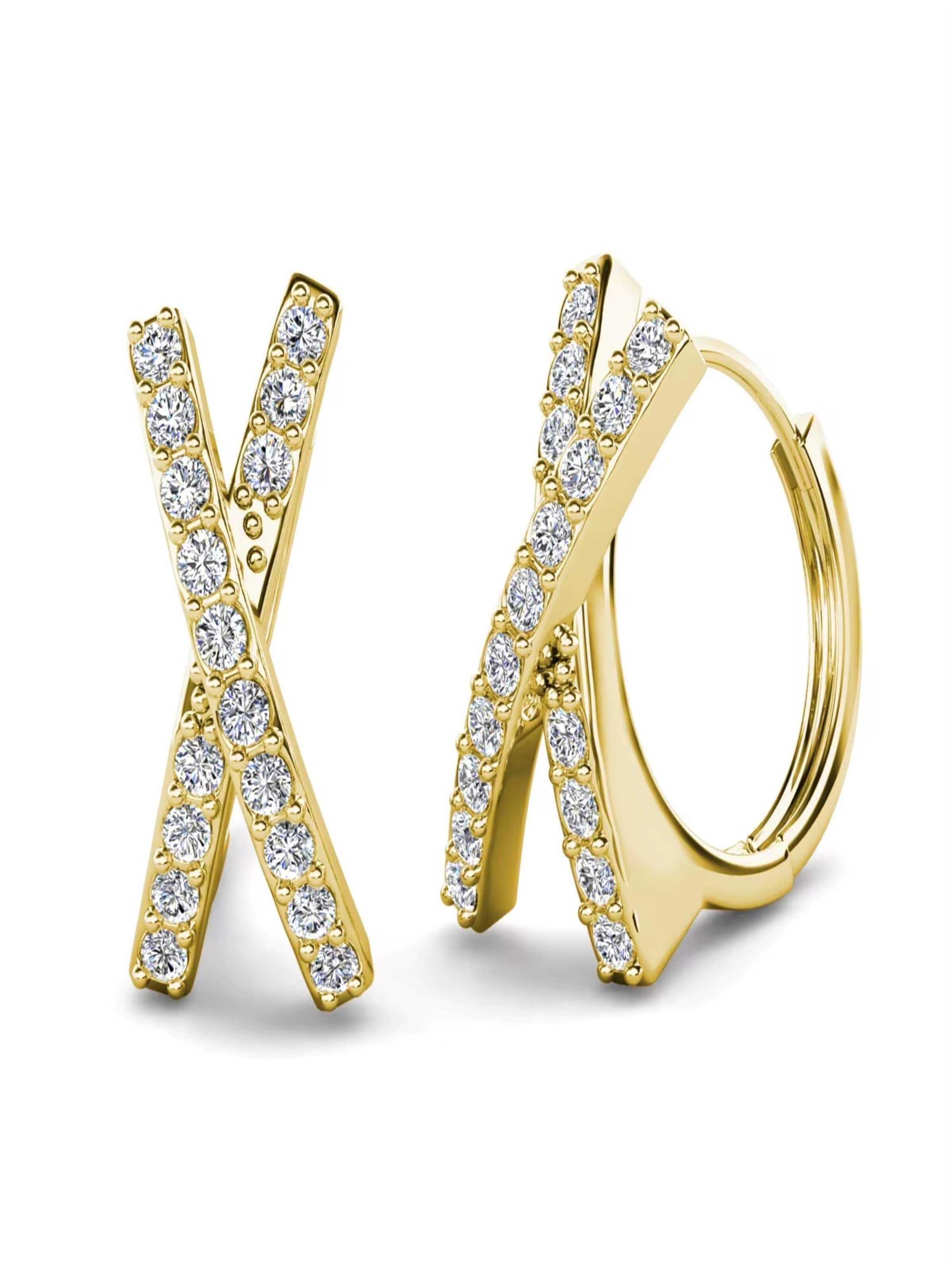 ROUGEMONT Jewellery Ohrringe 'Funkelnde Damen Creolen Ohrringe'‌‌‌‌‌ in Gold