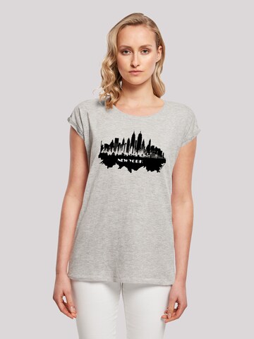 F4NT4STIC T-Shirt 'Cities Collection - New York skyline' in Grau: Vorderseite