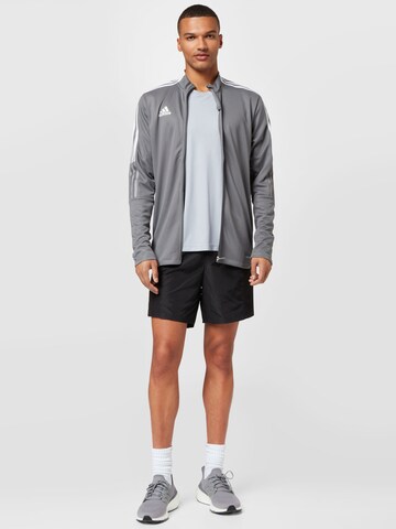 ADIDAS SPORTSWEAR Performance Shirt 'Workout Pu-Coated' in Grey