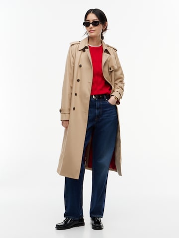 bēšs TOMMY HILFIGER Starpsezonu mētelis: no priekšpuses