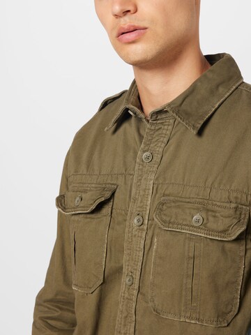 Brandit Regular fit Button Up Shirt in Green