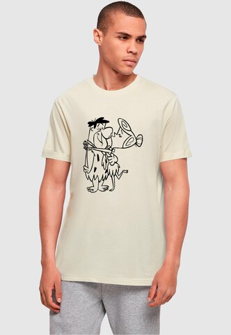 ABSOLUTE CULT T-Shirt 'The Flintstones - Fred And Wilma Kiss' in Beige: Vorderseite