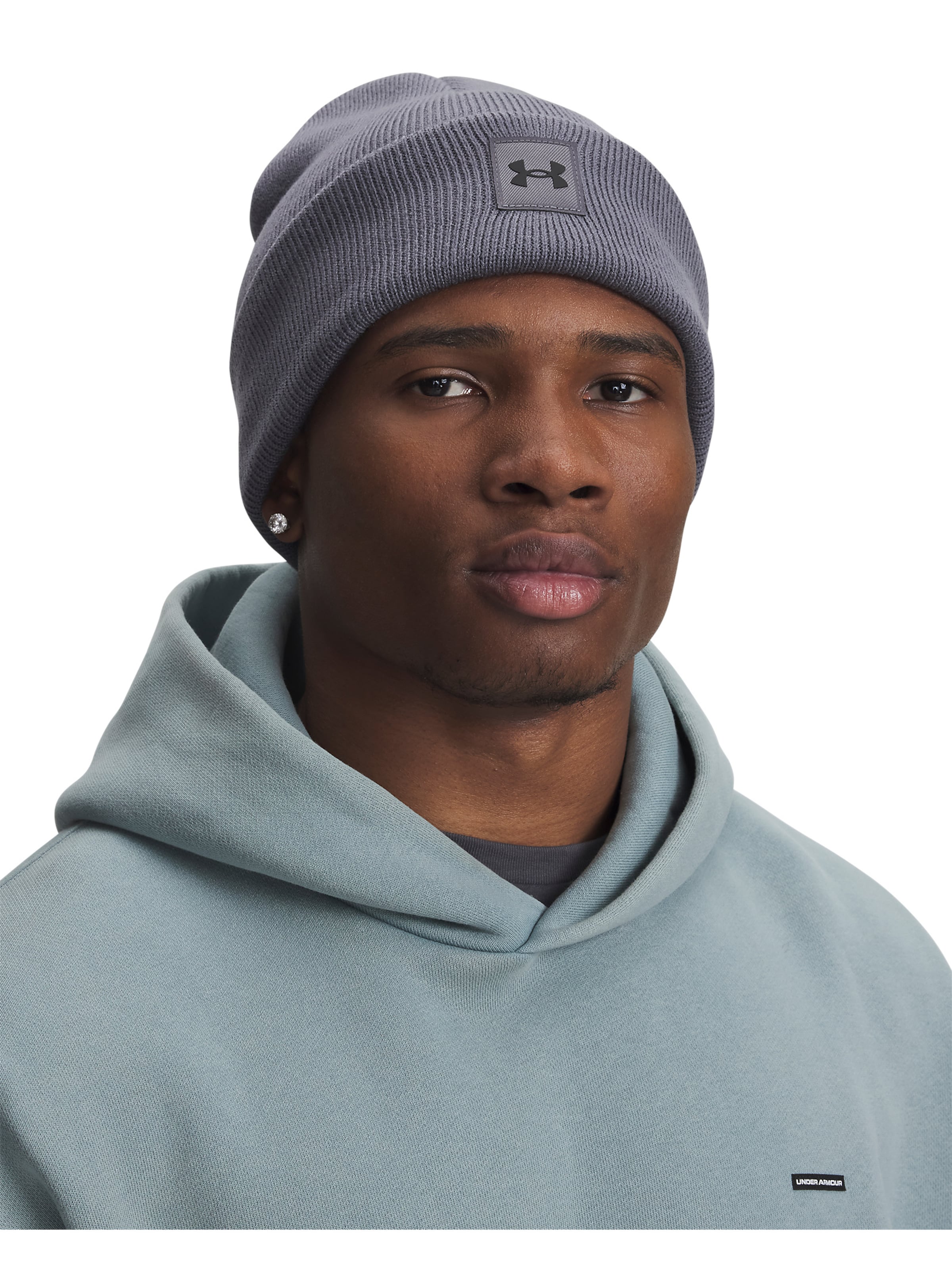 UNDER ARMOUR Sports beanie 'Halftime' in Grey: front